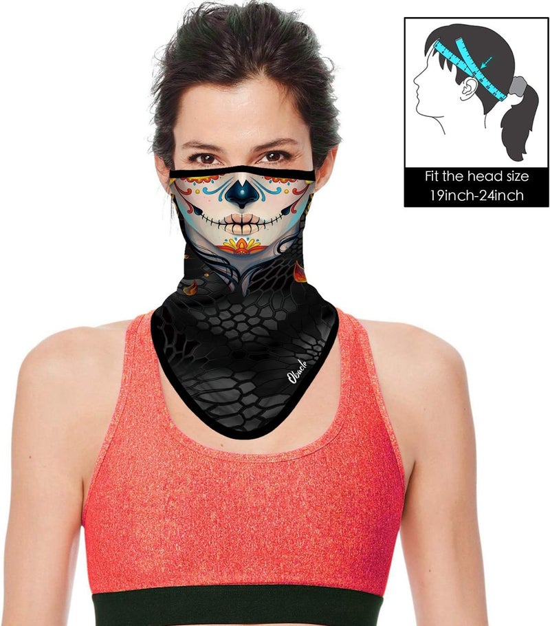 Obacle Bandana Face Mask with Ear Loops Neck Gaiter Face Mask Scarf Face Cover for Men Women - Image 2